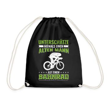 Bahnrad Mann Männer Sport | Bahnrad Bahnradsport - Turnbeutel - Schwarz - Vorne