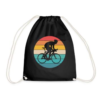 Bahnrad Fahrrad Sport Radfahrer - Turnbeutel - Schwarz - Vorne