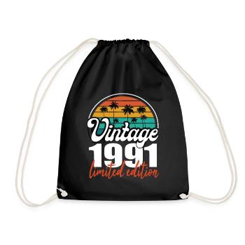 Vintage Geburtstag Geburtstag Retro 1991 Limited - Turnbeutel - Schwarz - Vorne