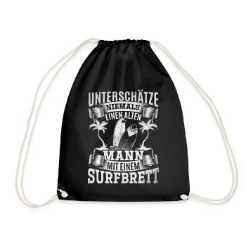 Unterschätze niemals einen alten Mann mit einem - Turnbeutel - Schwarz - Vorne