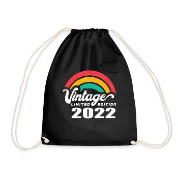 Vintage Geburtstag Geburtstag Retro 2022 Limited - Turnbeutel - Schwarz - Vorne