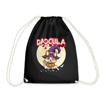 Dadcula Dracula Vampire Dad Funny Halloween Party - Drawstring Bag - black - Front