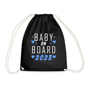 Bébé 2023 Fils enceinte 2023 Grossesse - Sac de sport léger - noir - Devant