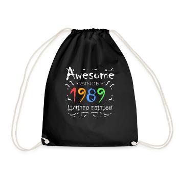 1989 - Jahrgang 1989 - Fantastisch seit 1989 - Turnbeutel - Schwarz - Vorne