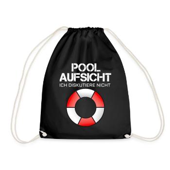 Bafemeister Pool Aufsicht - Ich diskutiere nicht! - Turnbeutel - Schwarz - Vorne