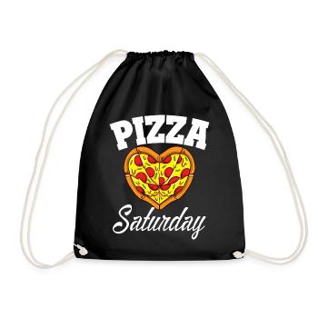 Samstag Pizza Night Funny Pizza Lover Fast Food - Turnbeutel - Schwarz - Vorne