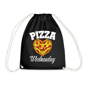 Mittwoch Pizza Night Funny Pizza Lover Fast Food - Turnbeutel - Schwarz - Vorne