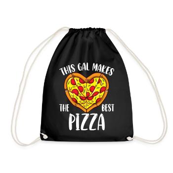 This Gal Makes The Best Pizza Funny Pizza Making - Drawstring Bag - black - Front