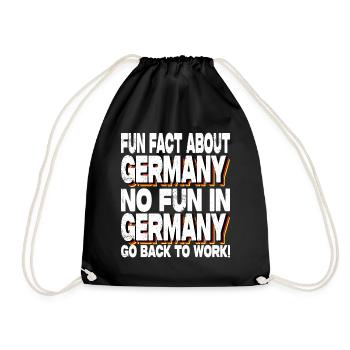 Fun Fact About Germany No Fun In Germany - Drawstring Bag - black - Front