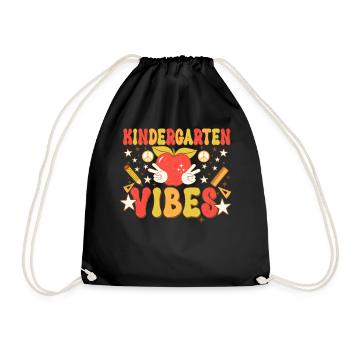 Groovy Hello Kindergarten Vibes Professeur rétro - Sac de sport léger - noir - Devant