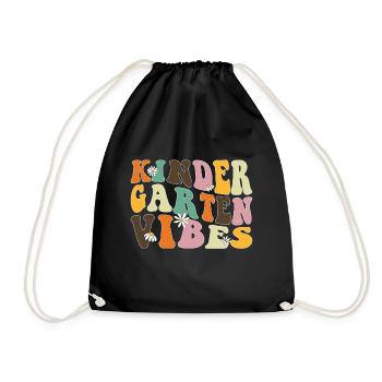 Groovy Hello Kindergarten Vibes Professeur rétro - Sac de sport léger - noir - Devant