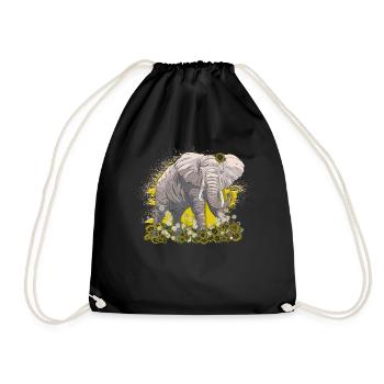 Éléphant - Sac de sport léger - noir - Devant