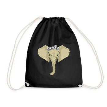 Elephant Tshirt pour Elephant Elephant Kids Zoo - Sac de sport léger - noir - Devant