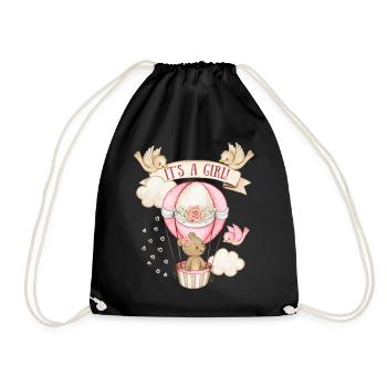 Baby-Girl, Teddybär-Baby, Cute-Design It's a girl - Turnbeutel - Schwarz - Vorne