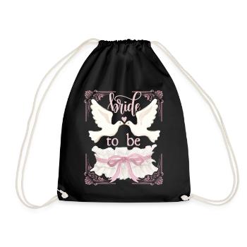 Wedding, Wedding, Bride, Bride-to-be - Drawstring Bag - black - Front