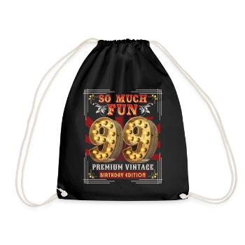 99th Birthday 99 Years Vintage-Retro Fun-Birthday - Drawstring Bag - black - Front
