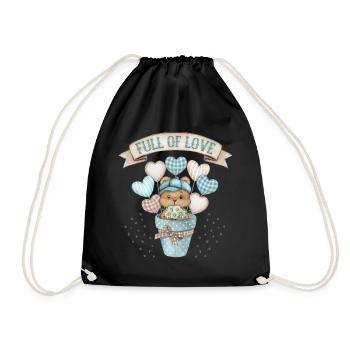 Motif bébé garçon, bébé ours, bébé ours en peluche - Sac de sport léger - noir - Devant