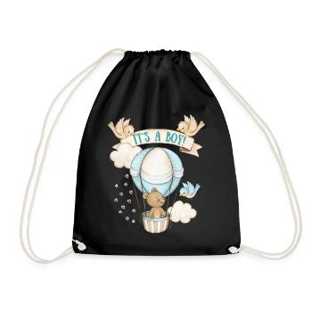 Baby-Boy, Teddybär-Baby, Cute-Design It's-A-Boy - Turnbeutel - Schwarz - Vorne
