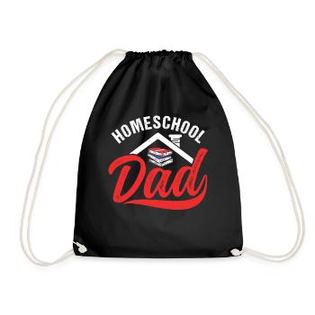 Homeschool Papa Vatertag Vater Homeschooling - Turnbeutel - Schwarz - Vorne