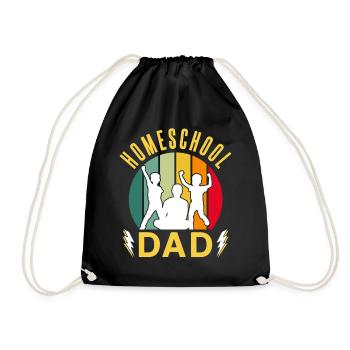 Homeschool Papa Homeschooling Vater Vatertag - Turnbeutel - Schwarz - Vorne