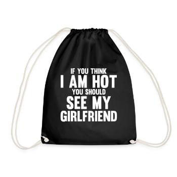 Si vous pensez que je suis mignon, vous devriez voir ma petite amie - Sac de sport léger - noir - Devant