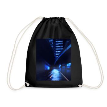 Abstract Cyber City SciFi - Drawstring Bag - black - Front