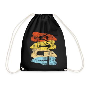 Sommelier Wine Drinking Tasting - Drawstring Bag - black - Front