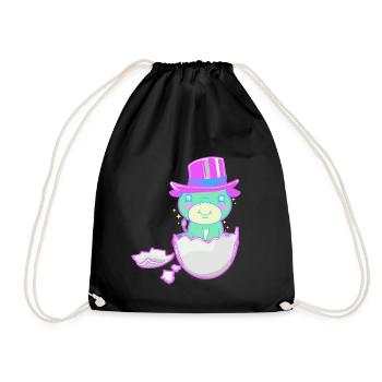 Baby Birth Pregnancy Fantasy EggShell - Drawstring Bag - black - Front