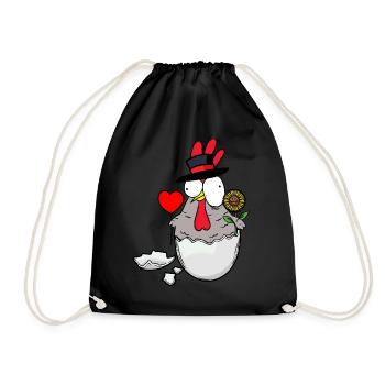 Birthday Chicken Congratulations Congratulations Birth - Drawstring Bag - black - Front