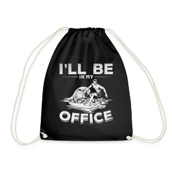 Surfing I will be in my office surfboard - Drawstring Bag - black - Front