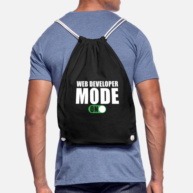 Web Developer Mode On Drawstring Bag