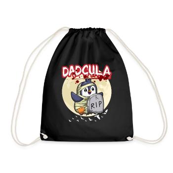 Dadcula Dracula Vampire Dad Funny Halloween Party - Drawstring Bag - black - Front