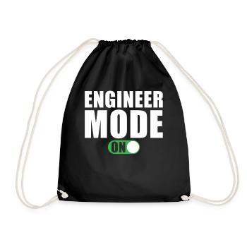 Engineer Mode to Funny Engineer Gift - Drawstring Bag - black - Front