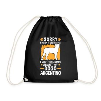 J’ai pensé à mon Dogo Argentino - Sac de sport léger - noir - Devant