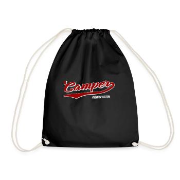 Camper Premium Edition Vintage Camping Motiv - Turnbeutel - Schwarz - Vorne