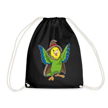 Parrot Wizard Hat - Drawstring Bag - black - Front