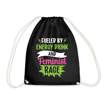 Fueled by Energy Drinks And Feminist Anger - Drawstring Bag - black - Front