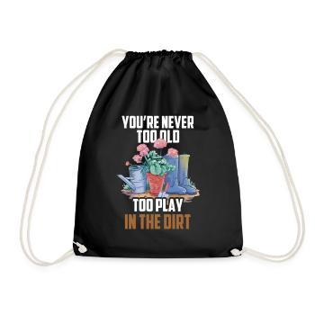 Tu n’es jamais trop vieux pour jouer dans la terre grand-mère - Sac de sport léger - noir - Devant