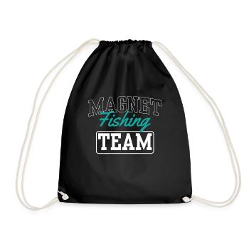 Magnet Fishing Team Magnetic Fishing Magnetic Fisherman - Drawstring Bag - black - Front