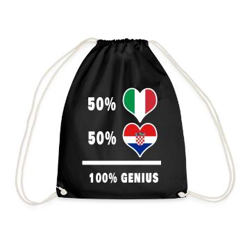 Brillant Italie et Croatie / Cadeau - Sac de sport léger - noir - Devant