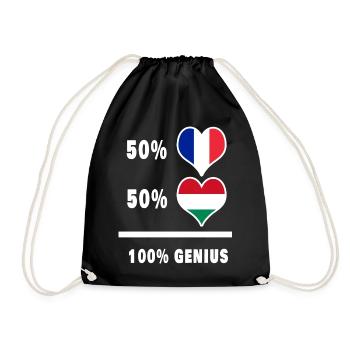 France and Hungary Ingenious / Gift - Drawstring Bag - black - Front