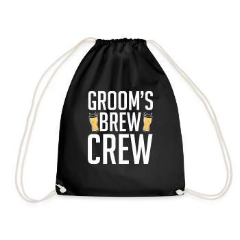 Groom's Brew Crew Funny Groomsmen Bachelor Party - Turnbeutel - Schwarz - Vorne