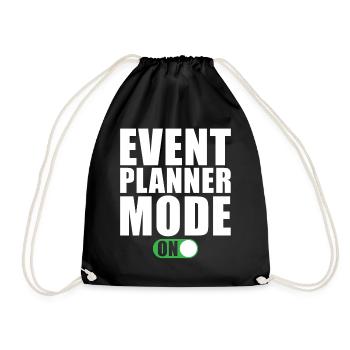 Event Planer Modus Ein - Turnbeutel - Schwarz - Vorne