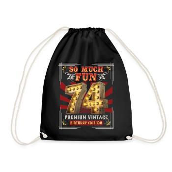 74th birthday 74 years Vintage-Retro Fun-Birthday - Drawstring Bag - black - Front