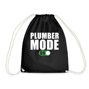 Plumbing Mode On - Drawstring Bag - black - Front