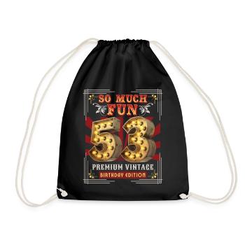 53. Geburtstag 53 Jahre Vintage-Retro Fun-Birthday - Turnbeutel - Schwarz - Vorne