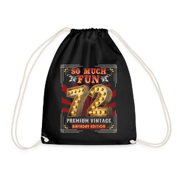 72nd birthday 72 years Vintage-Retro Fun-Birthday - Drawstring Bag - black - Front