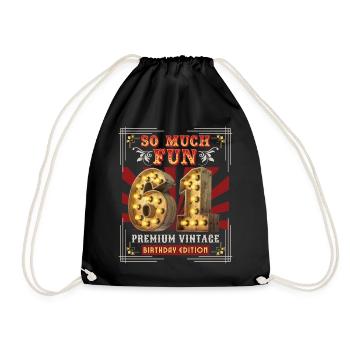 61ème anniversaire 61 ans Vintage-Rétro Fun-Anniversaire - Sac de sport léger - noir - Devant
