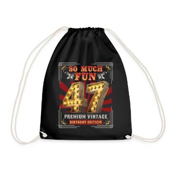 47ème anniversaire 47 ans Vintage-Retro Fun-Birthday - Sac de sport léger - noir - Devant