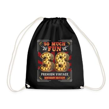 38ème anniversaire 38 ans Vintage-Retro Fun-Birthday - Sac de sport léger - noir - Devant